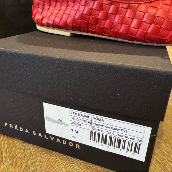 Freda Salvador Roma flats in Crimson size 7 - Picture 6 of 10